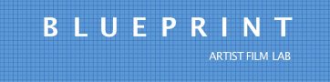 Blueprint logo white text on blue